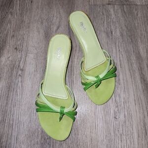 Green Mossimo Y2K Strappy Kitten Heels Sandals | 5.5